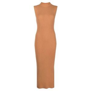 Arch4‎ London Cashmere Bodycon Midi Sweater Dress Ribbed Knit Mock Neck xs